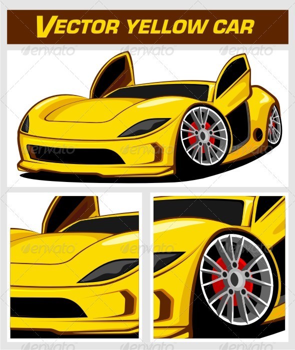 Vector Yellow Sport Car