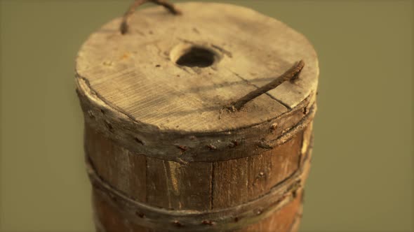 Old Used Rusted Wooden Bucket alt
