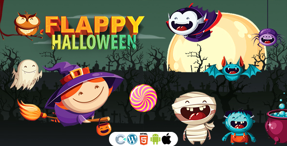 Flappy Halloween Game (Construct 3 | C3P | HTML5) Halloween Game