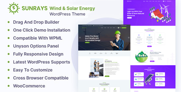 Sunrays - Wind & Solar Energy WordPress Theme