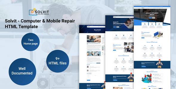 Solvit - Computer & Mobile Repair HTML Template