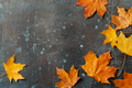 Autumn background with fall maple leaves on rusted metallic surface - PhotoDune Item for Sale