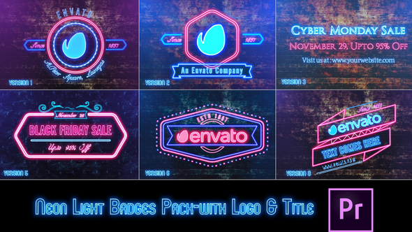 Neon Lights Badges - Premiere Pro