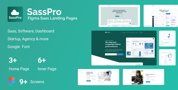 SassPro - Figma SaaS & Software Landing Pages