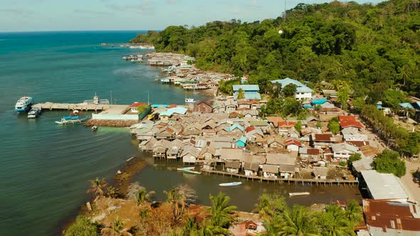 City and Port on Balabac Island, Palawan, Philippines.