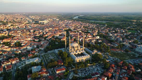 Edirne Mosque And City View