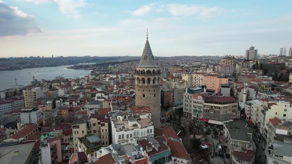 Historical Galata Tower View