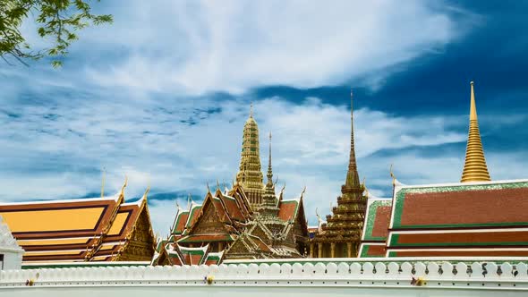 Bangkok Street and Temple Timelapse in Thailand