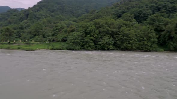 Touristic Place on Shore of Min River Historical Landmark Dujiangyan Ancient Irrigation System