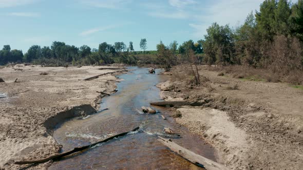 Drone aerial footage of the Grose River in Yarramundi Reserve in regional Australia