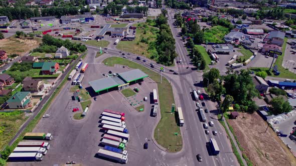 Traffic on the Road Junction in City