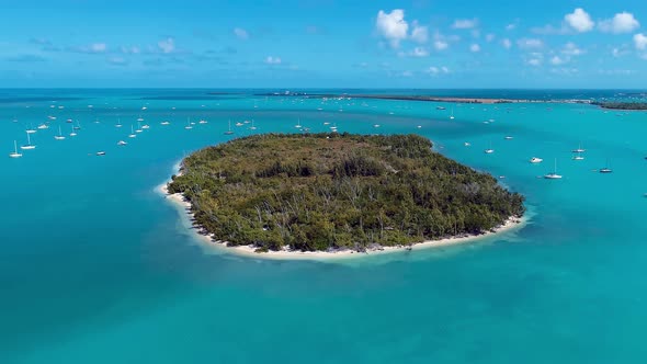 Paradise landscape of caribbean sea of Key West Florida United States.