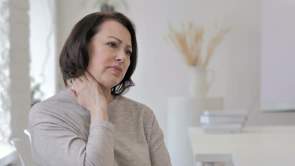 Neck Pain, Tired Old Senior Woman Trying To Relax Body