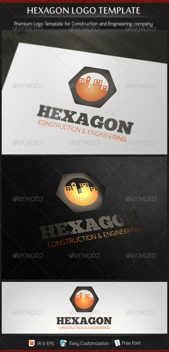 Hexagon Construction and Engineering Logo Template