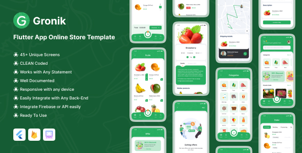 Gronik - Grocery Shop Flutter App Online Store Template