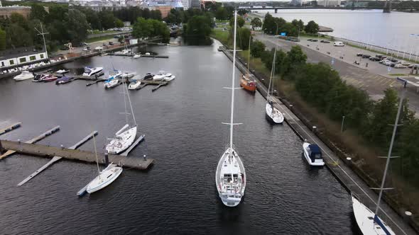 Riga marina with yachts