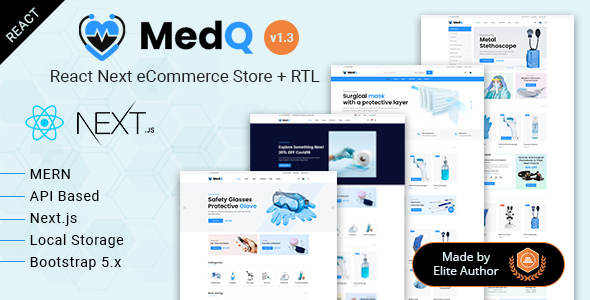 MedQ - Medical Health Functional eShop Template + Admin Panel