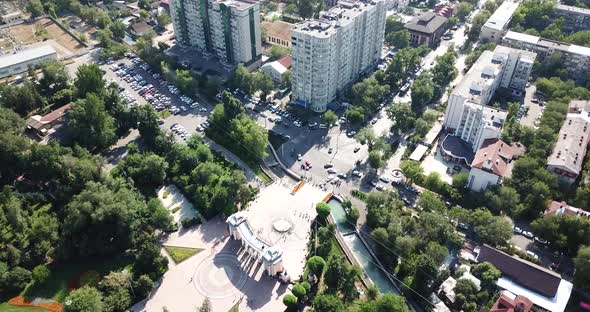 Green City with Snowy Mountains of Almaty