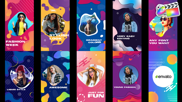 Colorful Liquid Stories Slideshow | FCPX alt