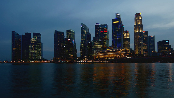 Night Singapore Skyline