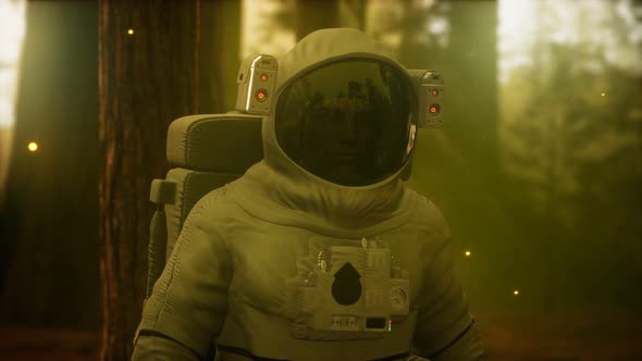 Lonely Astronaut in Dark Forest