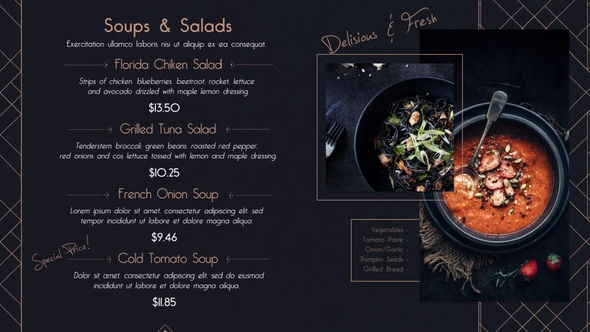 Delicious Restaurant Menu alt