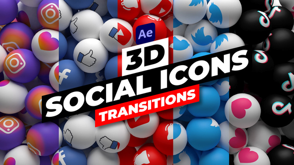 3D Social Icons Transitions