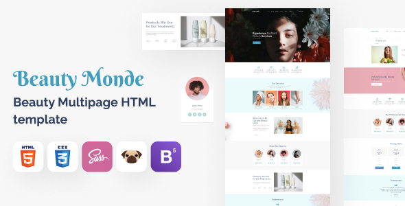 Beauty Monde - Beauty Salon HTML5 Website Template