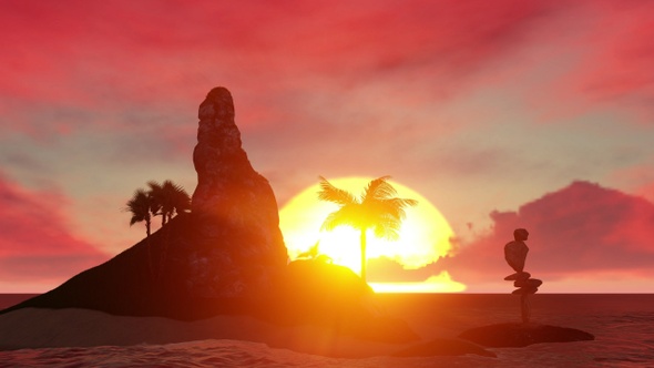 Sunset Over an Island 3