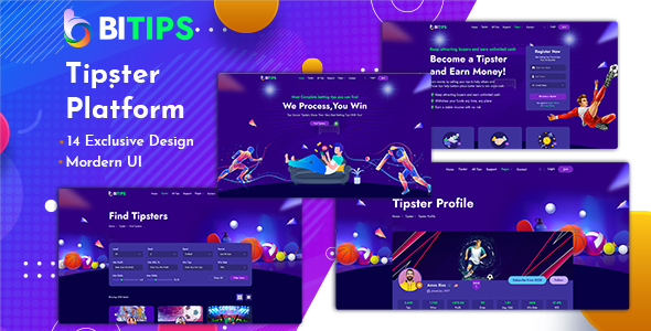 Bitips - Prediction Tips & Tipster Platform PSD Template