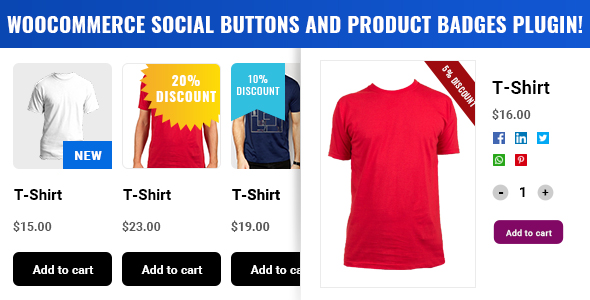 WooCommerce Social Buttons and Product Badges