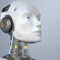 Humanlike robot's head - PhotoDune Item for Sale
