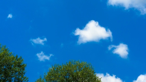 Time Lapse: White Clouds And Blue Sky