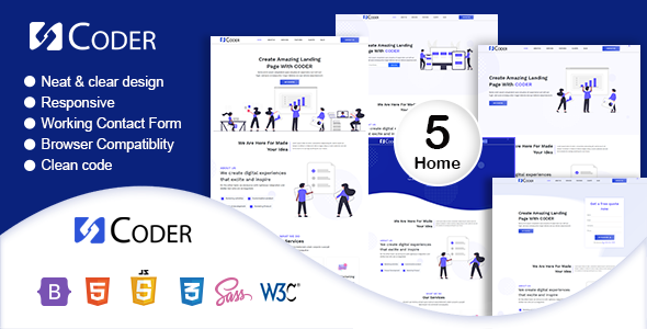 Coder - Modern Responsive Creative Agency Bootstrap 5 Template