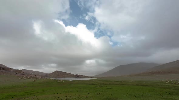 A timelape of the atlas mountains on a cloudy day