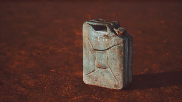Old Rusty Fuel Canister in the Desert alt