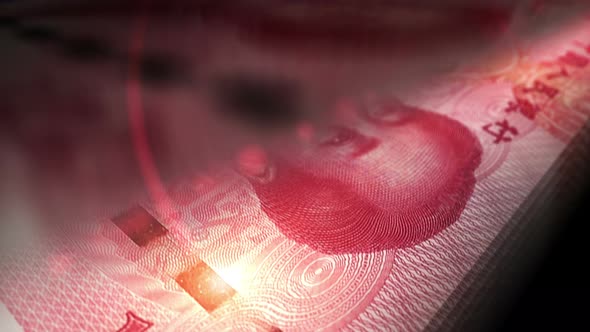 Chinese yuan Renminbi money counting seamless loop