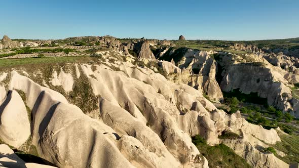 Horseback riding in Cappadocia aerial view 4 K