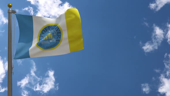 Pico Rivera City Flag California (Usa) On Flagpole