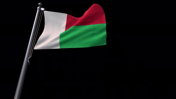 Madagascar Flag With Alpha Channel  4K