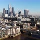 Aerial view of London's Financial District against the blue sky on a sunny day - VideoHive Item for Sale