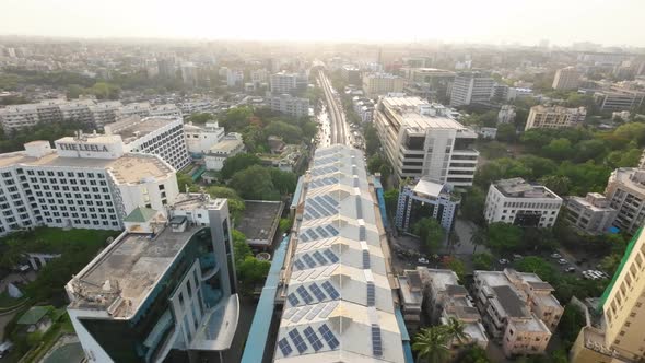 drone shot birds-eye view andheri marol metro station Mumbai international airport Mumbai India  wid