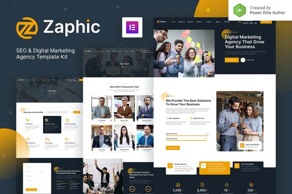 Introducing Zaphic: Transformative SEO & Digital Marketing Agency Elementor Template Kit