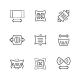 Set Line Icons of Fabric Stretching - GraphicRiver Item for Sale