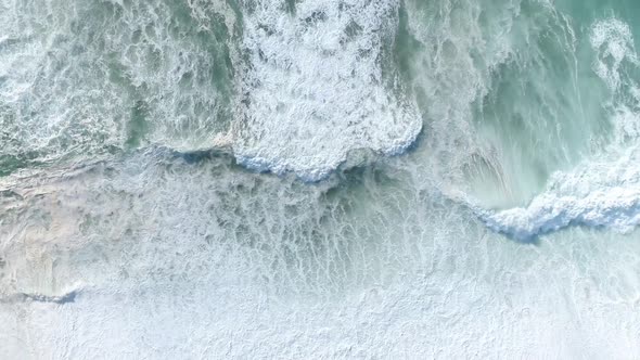 Waves on the shoreline of an Atlantic Ocean beach.