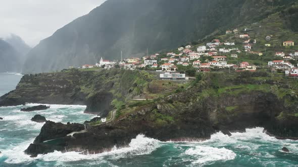 Fascinating Scenery of Picturesque Town with Lowrise Cottages