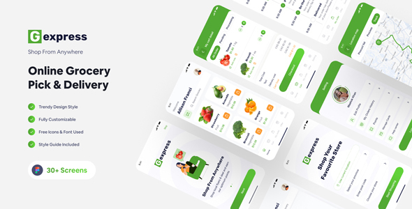 Gexpress - Grocerry Shop App Figma Template