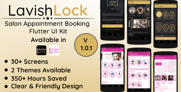 Lavish Lock - Flutter App UI Kit for Salon Appointment booking
