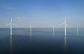 Wind turbines early in the morning, Flevoland, The Netherlands. - PhotoDune Item for Sale