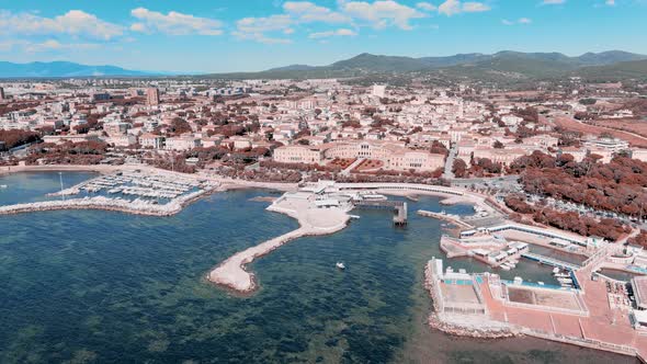 Amazing Aerial View of Livorno Coastline Tuscany